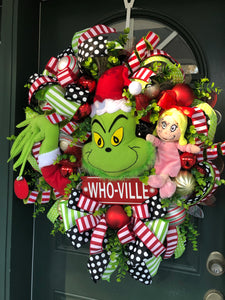 Couronne de Noël Grinch XL