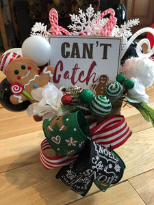 Christmas Gingerbread Man themed centerpiece / Table Arrangements /  Table Decor