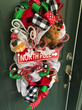 Load image into Gallery viewer, Custom Designer Handmade  North Pole Christmas Wreath