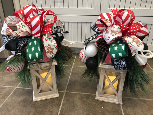 Custom Designer Handmade Christmas lanterns / centerpieces  / Table Arrangements / Table Decor