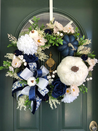 Blue Fall Wreath