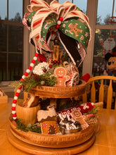 Load image into Gallery viewer, Gingerbread 2 Tiered Decorative Tray