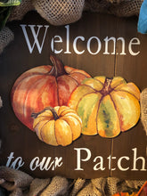 Cargar imagen en el visor de la galería, Custom Designer Handmade Welcome to our Patch Fall Wreath