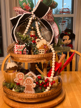 Load image into Gallery viewer, Gingerbread 2 Tiered Decorative Tray