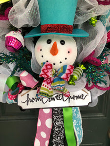 Custom Designer Handmade Christmas Snowman Wreath