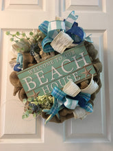 Cargar imagen en el visor de la galería, Custom Designer Handmade Welcome to our Beach House Wreath