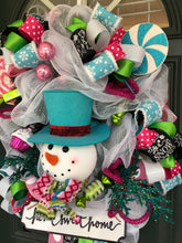 Load image into Gallery viewer, Custom Designer Handmade Christmas Snowman Wreath