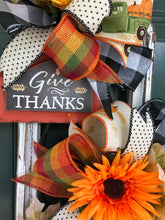 Laden Sie das Bild in den Galerie-Viewer, Custom Designer Handmade Give Thanks Fall Pumpkin Door Decor