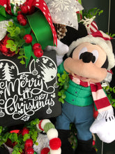 Load image into Gallery viewer, XL Mickey and Minnie Merry Christmas Wreath