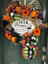 Cargar imagen en el visor de la galería, Custom Designer Handmade Salem Broom Company Halloween Wreath