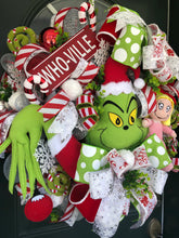 Load image into Gallery viewer, XL Christmas Grinch Wreath