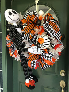 Nightmare Before Christmas Halloween Wreath - Jack Skellington