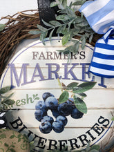 Cargar imagen en el visor de la galería, Custom Designer Handmade Farmer&#39;s Market Blueberries Wreath