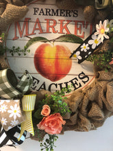 Load image into Gallery viewer, Custom Designer Handmade Farmer&#39;s Market Peaches Wreath