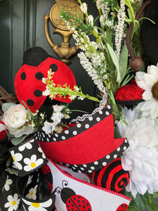 Ladybug Floral Wreath