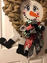 Load image into Gallery viewer, Custom Designer Handmade Frosty The Snowman Christmas Wreath