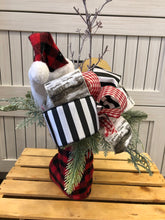 Load image into Gallery viewer, Custom designer handmade Buffalo Plaid Santa Centerpieces / Table Arrangements /  Table Decor