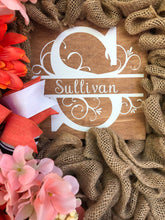 Laden Sie das Bild in den Galerie-Viewer, Custom designer handmade Monogram Burlap Wreath