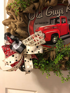 Custom Designer Handmade Old Guys Rule Wreath