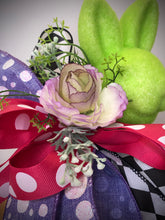 Cargar imagen en el visor de la galería, Custom designer handmade Flocked Spring Bunnies