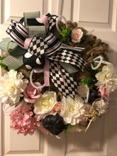 Load image into Gallery viewer, Custom Designer Handmade Pink fall wreath