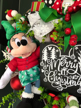 Load image into Gallery viewer, XL Mickey and Minnie Merry Christmas Wreath