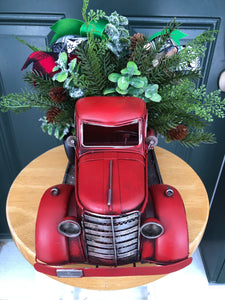 Classic Red Christmas Truck Christmas / Winter Centrepiece