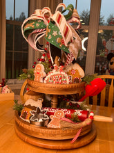 Load image into Gallery viewer, Gingerbread 2 Tiered Decorative Tray