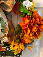 Load image into Gallery viewer, Custom Designer Handmade Fall green classic truck wreath