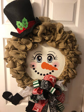 Load image into Gallery viewer, Custom Designer Handmade Frosty The Snowman Christmas Wreath