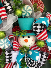 Load image into Gallery viewer, Snowman Wreath