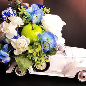 Custom Designer Handmade White classic truck Centerpiece